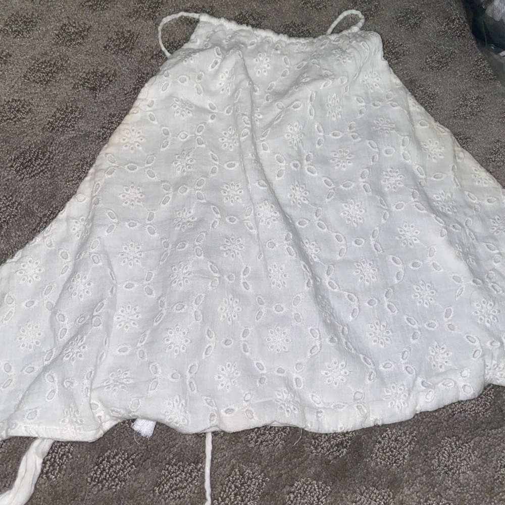 A white floral print tie up shirt